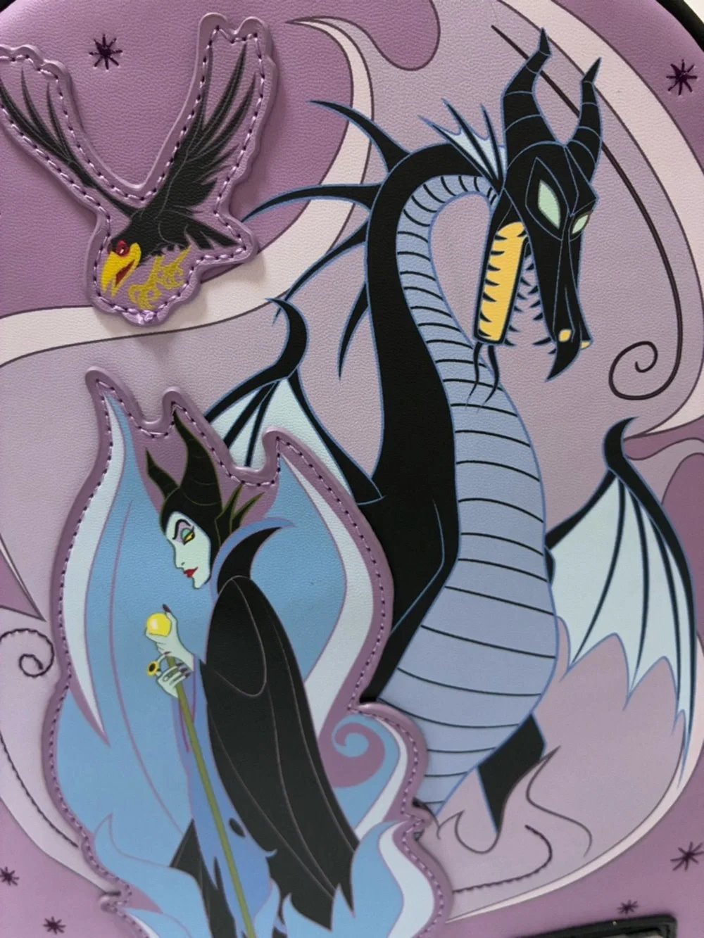 Loungefly Disney Maleficent & Dragon Lavender and Black Backpack NWOT